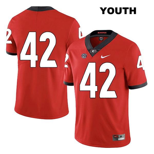 Georgia Bulldogs Youth Jake Skole #42 NCAA No Name Legend Authentic Red Nike Stitched College Football Jersey LFW7056TL